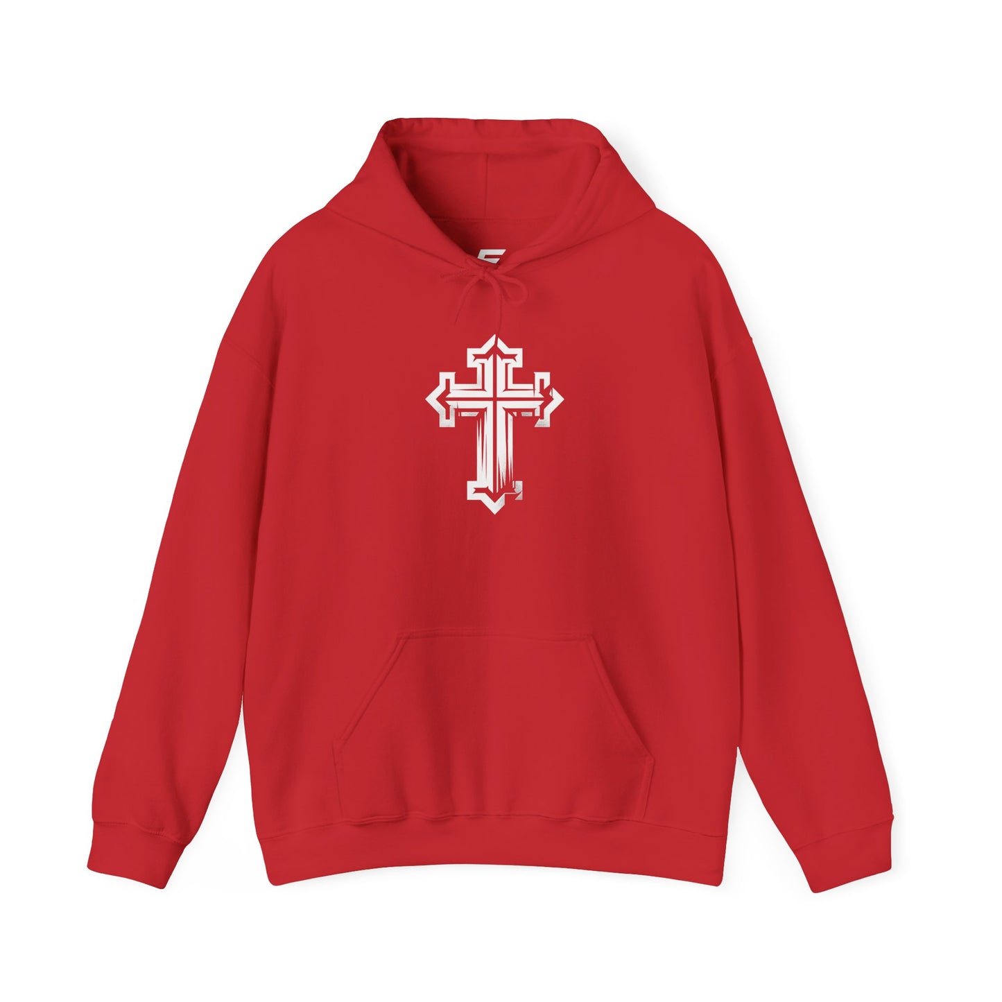 Unisex Heavy Blend™ Hooded Sweatshirt with Modern Cross Design | Cozy Casual Wear